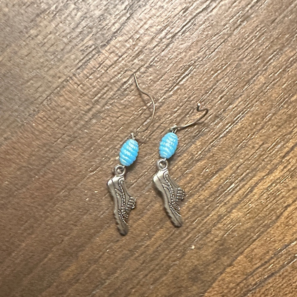 Silver and Blue Dangle Earrings